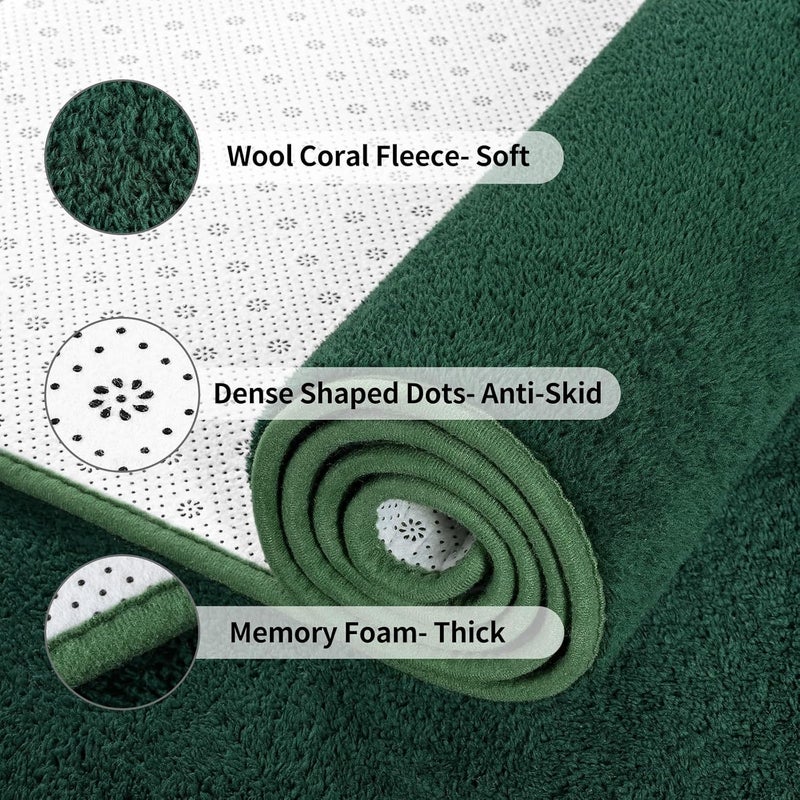 FlyDOIT Area Rugs for Bedroom Living Room, 5x8 Dark Green Super Soft Comfy Thickened Memory-Foam Indoor Carpets, Modern Aesthetic Minimalist Carpet for Boys Girls Adults Apartment Nursery Home Décor - Image 5